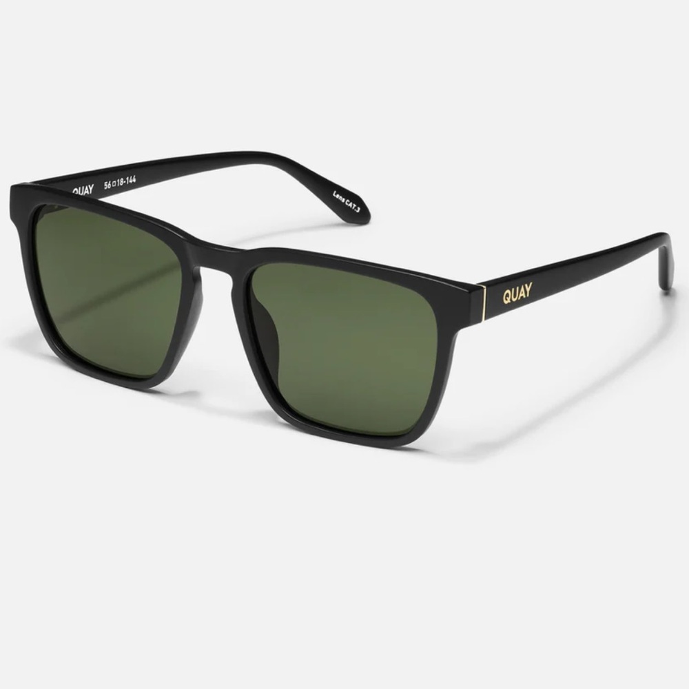 Quay Australia Black Sunglasses with Neon Yellow Case